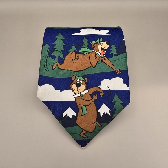 Vintage 1999 Cartoon Network Hanna Barbera Yogi Bear Necktie Polyester. - Picture 1 of 5